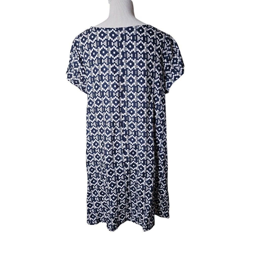 Bryn Walker Navy Linen Lagenlook Tunic Shift Dress Size S Minimalist Coastal - Picture 4 of 8